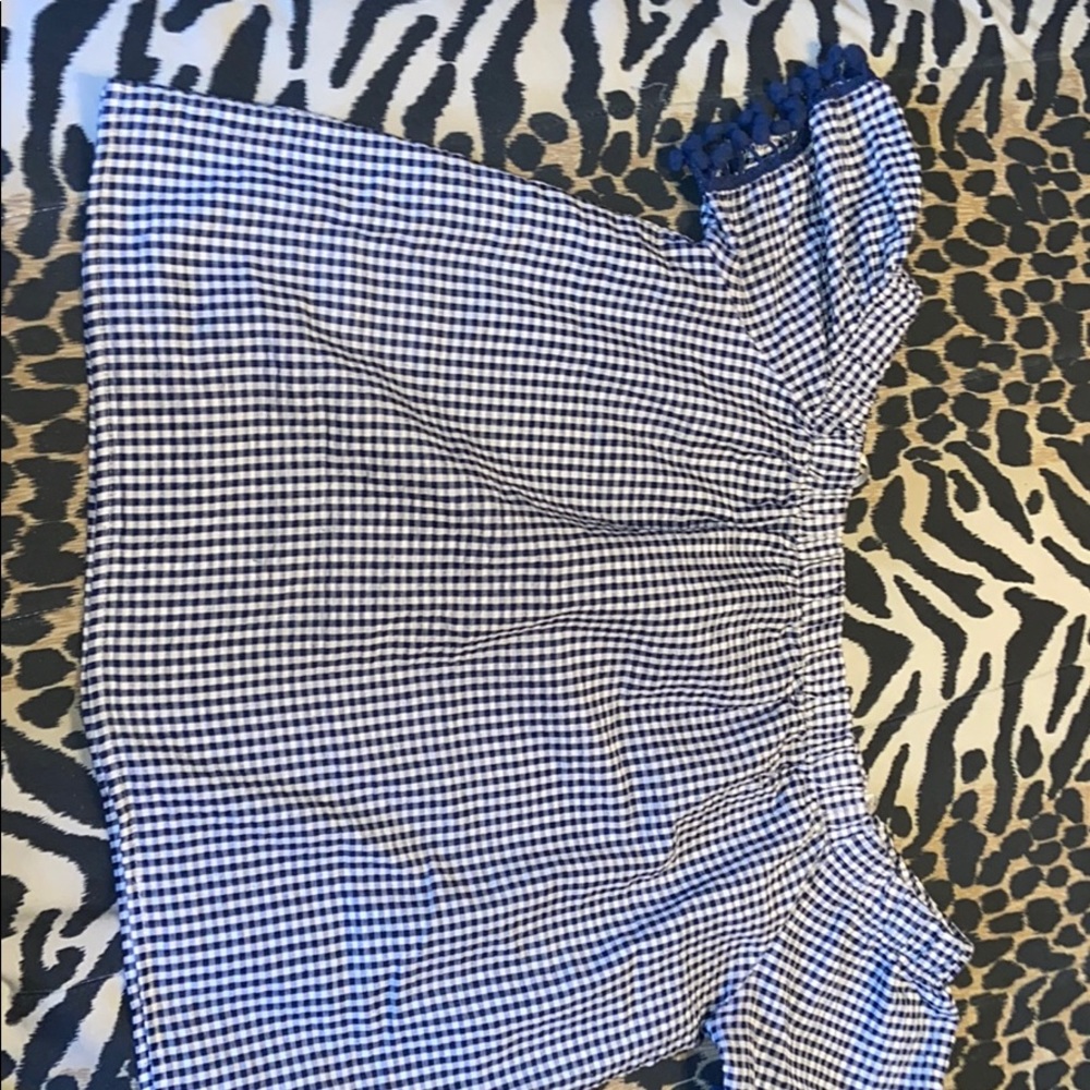 Off shoulder plaid top